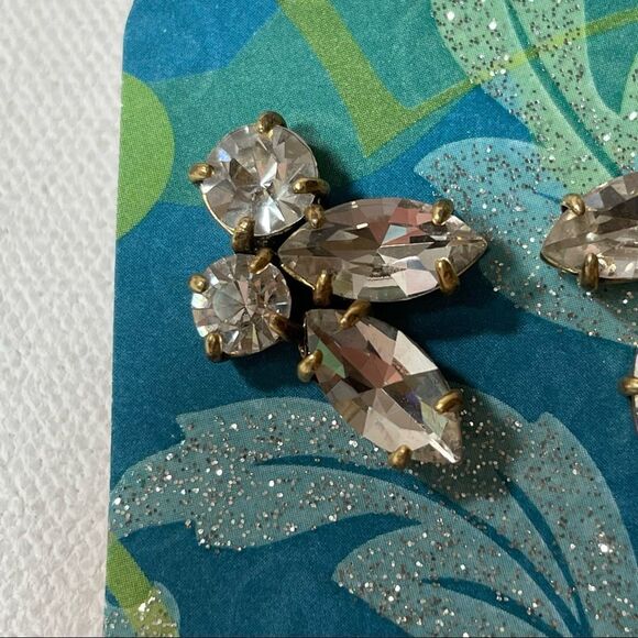 Antique rhinestone cluster earrings - Picture 3 of 6